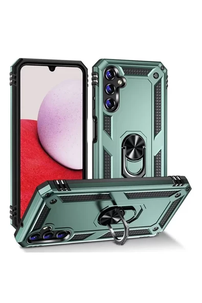 Newface Samsung Galaxy A04S Kılıf Sofya Yüzüklü Silikon Kapak - Yeşil ürün görseli 1
