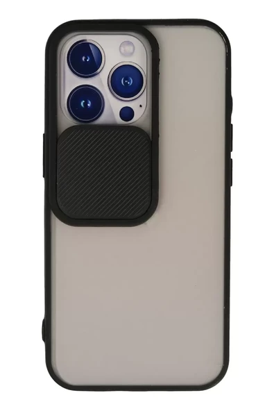 Newface Apple iPhone 13 Pro Kılıf Palm Buzlu Kamera Sürgülü Silikon - Siyah ürün görseli 1