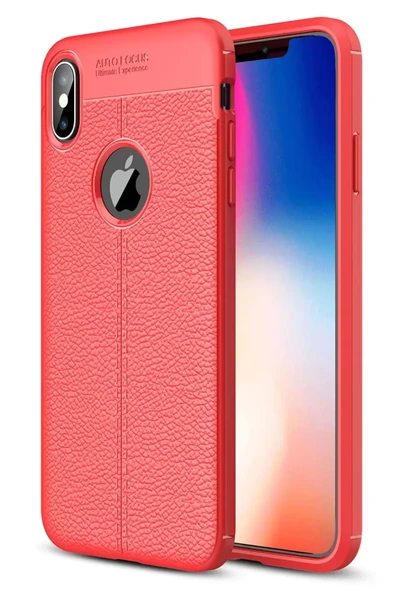 Newface Apple iPhone X Kılıf Auto Focus Kapak - Kırmızı ürün görseli 1