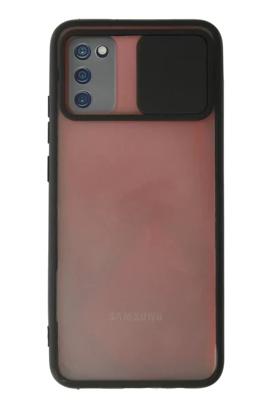 Newface Samsung Galaxy A03S Kılıf Palm Buzlu Kamera Sürgülü Silikon - Siyah ürün görseli 1