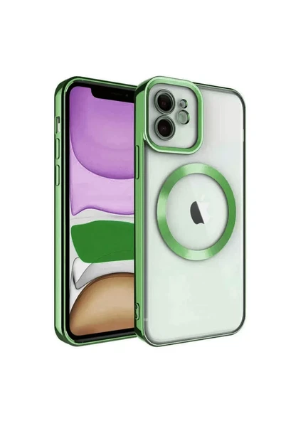 Newface Apple iPhone 12 Kılıf Kross Magneticsafe Kapak - Koyu Yeşil ürün görseli 1