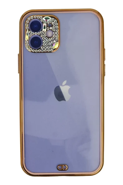 Newface Apple iPhone 12 Kılıf Liva Taşlı Silikon - Pembe ürün görseli 1