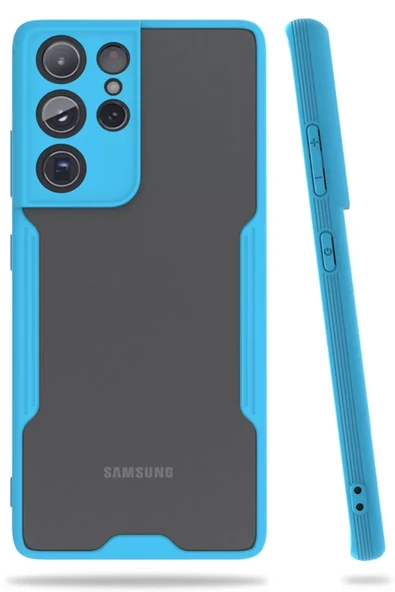 Newface Samsung Galaxy S21 Ultra Kılıf Platin Silikon - Mavi ürün görseli 1