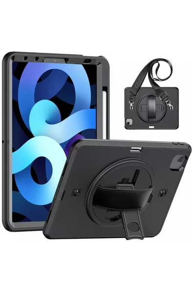 Newface Apple iPad Pro 11 (2020) Kılıf Strap-C Otterbox Tablet Kapak - Siyah ürün görseli 1