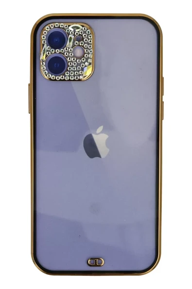 Newface Apple iPhone 12 Kılıf Liva Taşlı Silikon - Siyah ürün görseli 1