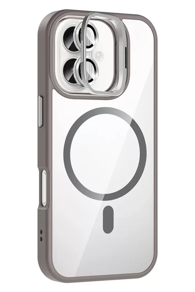 Joko Apple iPhone 16 Remim Lensli Magsafe Standlı Kapak - Titan Gri ürün görseli 1