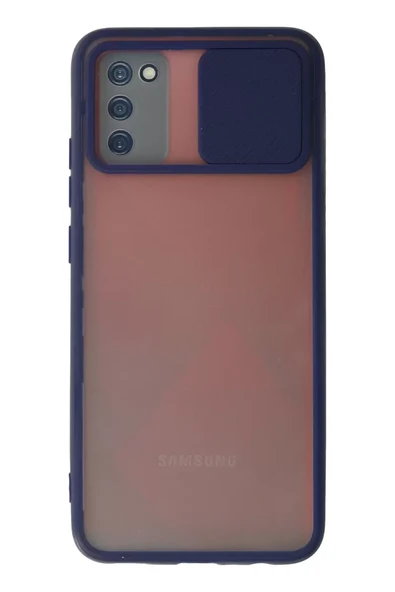 Newface Samsung Galaxy A03S Kılıf Palm Buzlu Kamera Sürgülü Silikon - Lacivert ürün görseli 1