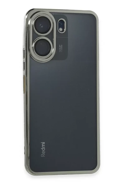 Newface Xiaomi Redmi 13C Kılıf Razer Lensli Silikon - Gümüş ürün görseli 1