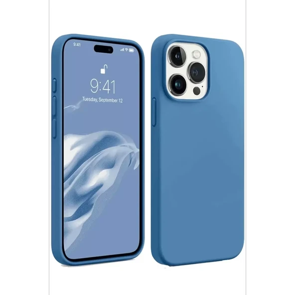 Newface Apple iPhone 15 Pro Kılıf First Silikon - Mavi - Resim 2