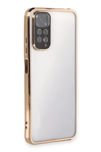 Newface Xiaomi Redmi Note 11 Kılıf Razer Lensli Silikon - Gold ürün görseli 1