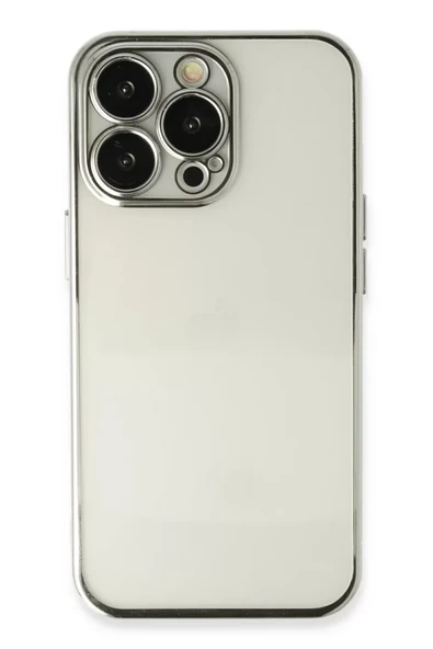 Newface Apple iPhone 14 Pro Max Kılıf Razer Lensli Silikon - Gümüş ürün görseli 1