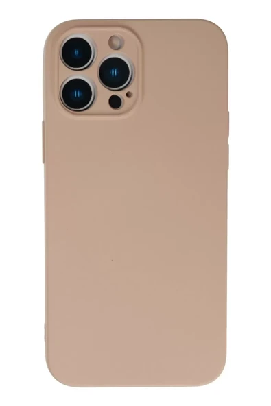 Newface Apple iPhone 13 Pro Max Kılıf Nano içi Kadife Silikon - Pudra ürün görseli 1