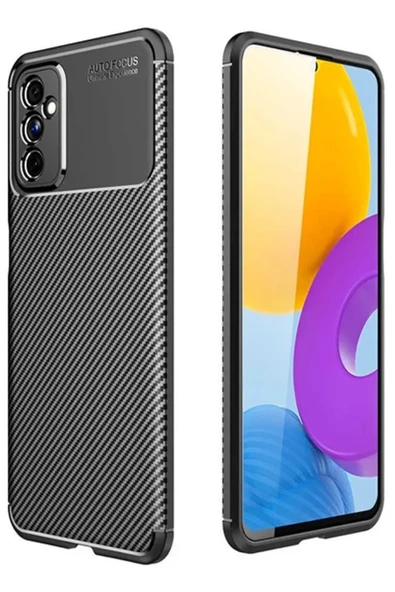 Newface Samsung Galaxy M52 5G Kılıf Auto Focus Karbon Kapak - Siyah ürün görseli 1
