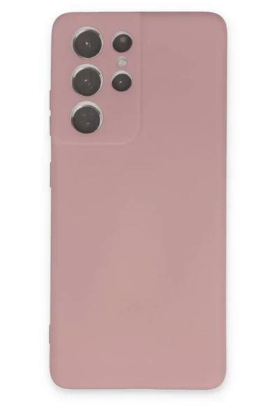 Newface Samsung Galaxy S21 Ultra Kılıf Nano içi Kadife Silikon - Pudra ürün görseli 1