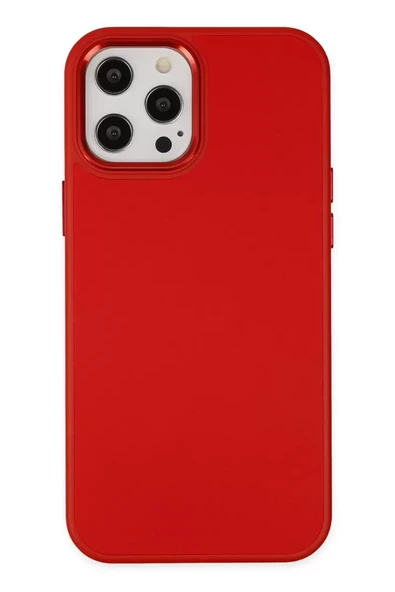 Newface Apple iPhone 12 Pro Max Kılıf Asya Deri Silikon - Kırmızı ürün görseli 1