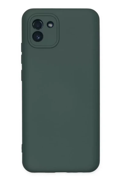 Newface Samsung Galaxy A03 Kılıf Nano içi Kadife Silikon - Koyu Yeşil ürün görseli 1