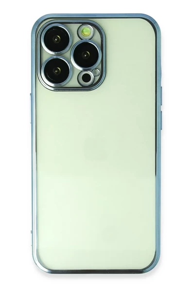 Newface Apple iPhone 14 Pro Kılıf Razer Lensli Silikon - Açık Mavi ürün görseli 1