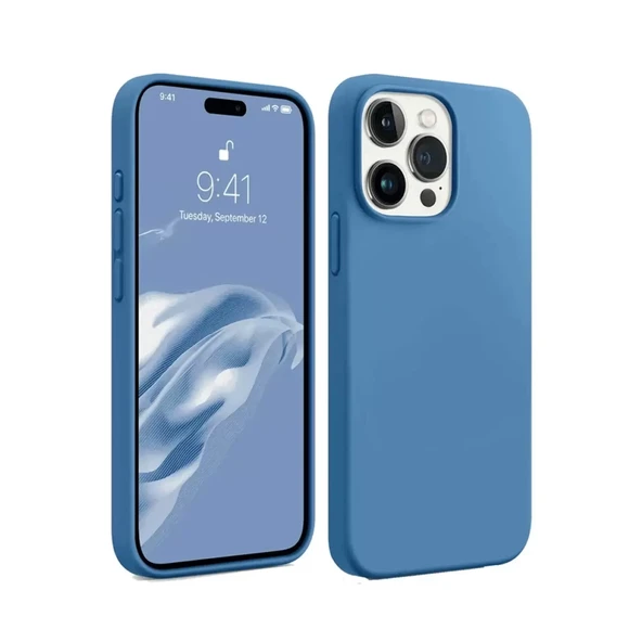 Newface Apple iPhone 15 Pro Kılıf First Silikon - Mavi - Resim 3