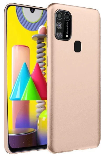 Newface Samsung Galaxy M31 Kılıf Nano içi Kadife Silikon - Pudra ürün görseli 1