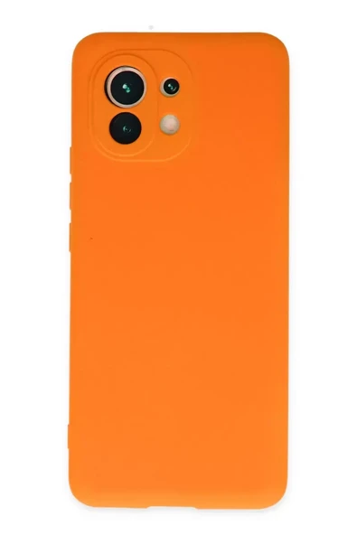 Newface Xiaomi Mi 11 Kılıf Nano içi Kadife Silikon - Turuncu ürün görseli 1