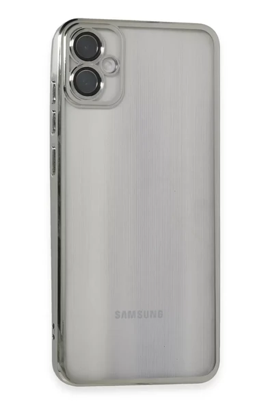 Newface Samsung Galaxy A05 Kılıf Razer Lensli Silikon - Gümüş ürün görseli 1