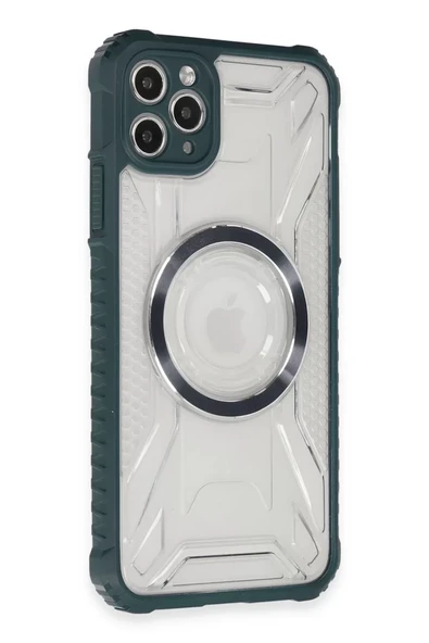 Newface Apple iPhone 11 Pro Max Kılıf Prag Magneticsafe Kapak - Koyu Yeşil ürün görseli 1