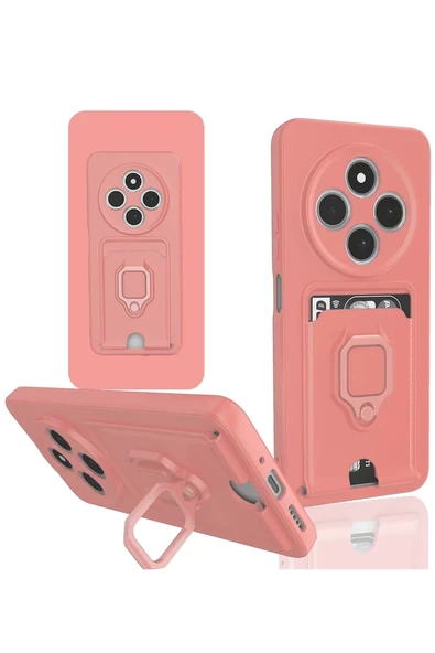 Newface Xiaomi Redmi 14C Kılıf Zuma Kartvizitli Yüzüklü Silikon - Pembe ürün görseli 1