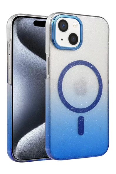 Newface Apple iPhone 15 Plus Glossy Magsafe Kapak - Mavi ürün görseli 1