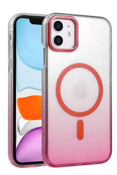 Newface Apple iPhone 12 Glossy Magsafe Kapak - Pembe ürün görseli 1