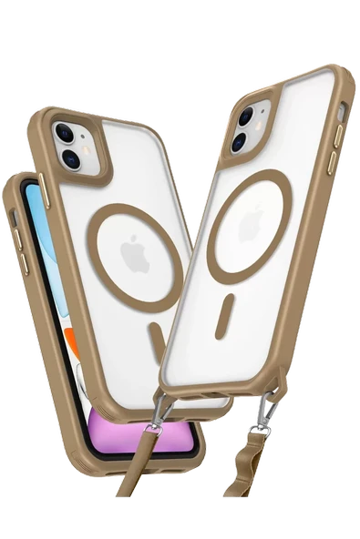 Newface Apple iPhone 12 Kılıf Enka Magsafe Silikon Kılıf - Desert ürün görseli 1