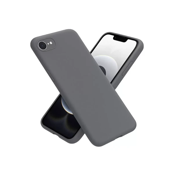Newface Apple iPhone 16E Kılıf First Silikon - Gri - Resim 3