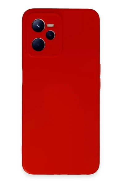 Newface Realme C35 Kılıf Nano içi Kadife Silikon - Kırmızı ürün görseli 1
