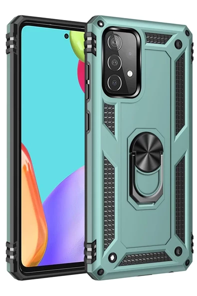 Newface Samsung Galaxy A33 5G Kılıf Sofya Yüzüklü Silikon Kapak - Yeşil ürün görseli 1