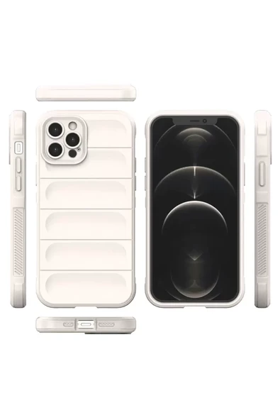 Newface Apple iPhone 12 Pro Kılıf Optimum Silikon - Krem - Resim 3