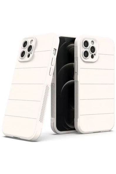 Newface Apple iPhone 12 Pro Kılıf Optimum Silikon - Krem - Resim 2