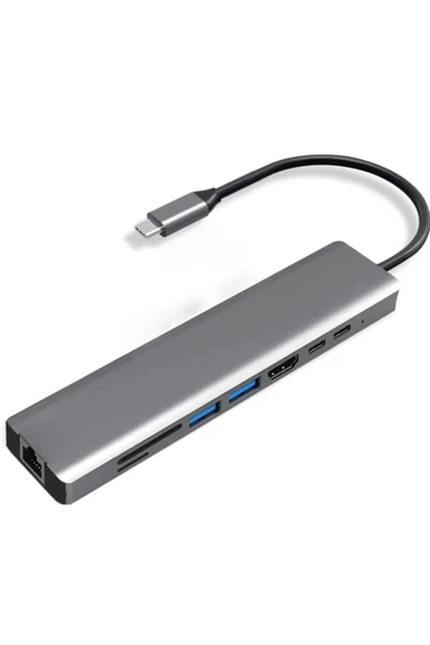 Type-c To Hdtv Multifunction Adapter 8 Port Kablo ürün görseli 1