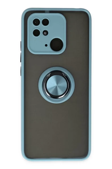Newface Xiaomi Poco C40 Kılıf Montreal Yüzüklü Silikon Kapak - Buz Mavi ürün görseli 1
