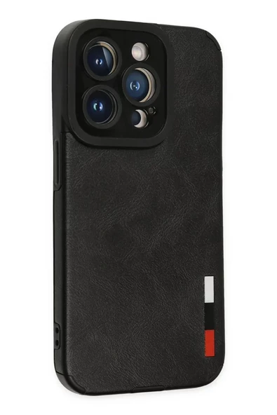 Newface Apple iPhone 14 Pro Kılıf Loop Deri Silikon - Siyah - Resim 2