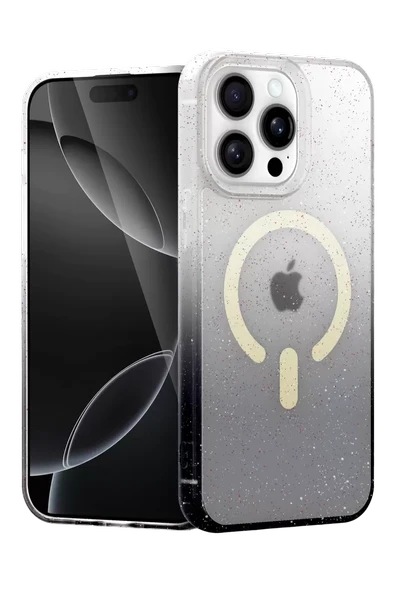 Newface Apple iPhone 14 Pro Pummel Shiny Magsafe Kapak - Siyah ürün görseli 1