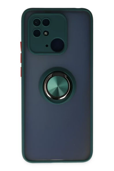 Newface Xiaomi Poco C40 Kılıf Montreal Yüzüklü Silikon Kapak - Yeşil ürün görseli 1