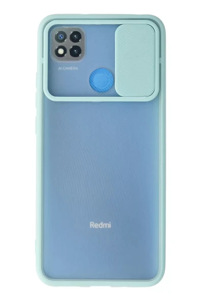 Newface Xiaomi Redmi 9C Kılıf Palm Buzlu Kamera Sürgülü Silikon - Turkuaz ürün görseli 1