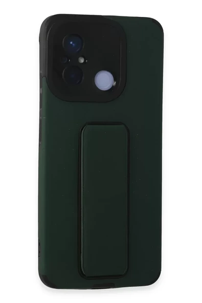 Newface Xiaomi Redmi 12C Kılıf Mega Standlı Silikon - Yeşil ürün görseli 1