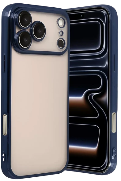 Newface Apple iPhone 17 Pro Max Razer Lensli Silikon - Lacivert ürün görseli 1