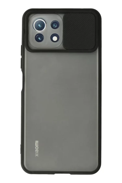 Newface Xiaomi Mİ 11 Lite Kılıf Palm Buzlu Kamera Sürgülü Silikon - Siyah ürün görseli 1