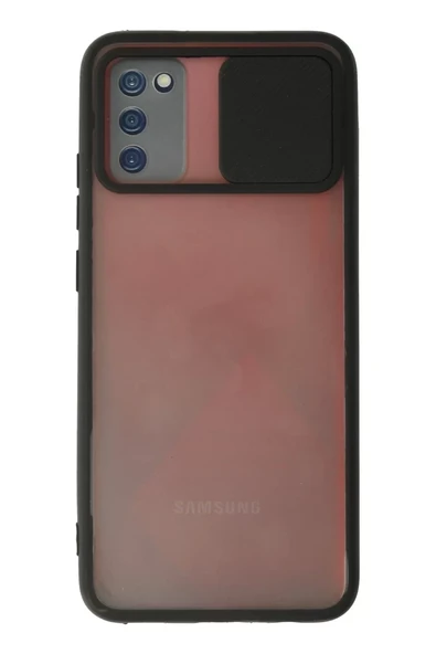 Newface Samsung Galaxy A02S Kılıf Palm Buzlu Kamera Sürgülü Silikon - Siyah ürün görseli 1