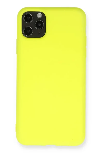 Newface Apple iPhone 11 Pro Max Kılıf Nano içi Kadife Silikon - Sarı ürün görseli 1