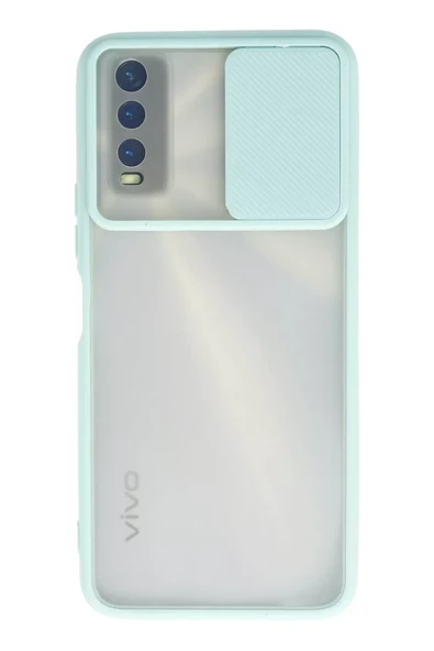 Newface Vivo Y11S Kılıf Palm Buzlu Kamera Sürgülü Silikon - Turkuaz ürün görseli 1