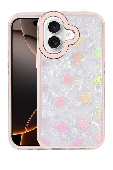 Newface Apple iPhone 16 Lumi Desenli Kapak - Pembe ürün görseli 1