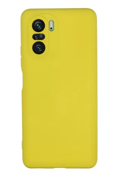 Newface Xiaomi Poco F3 Kılıf Nano içi Kadife Silikon - Sarı ürün görseli 1