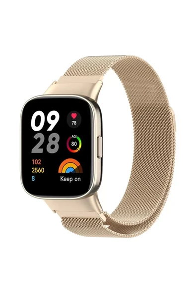 Newface Xiaomi Redmi Watch 3 Metal Mıknatıslı Kordon - Metalik Gold ürün görseli 1